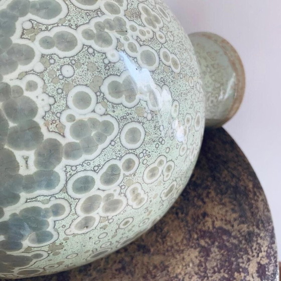 Image 1 of Vaso a sfera vintage smaltato e cristallizzato