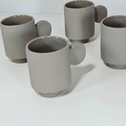 Set Of 4 Valerie Objects Inner Circle Espresso Cups By Maarten Baas – Light Grey