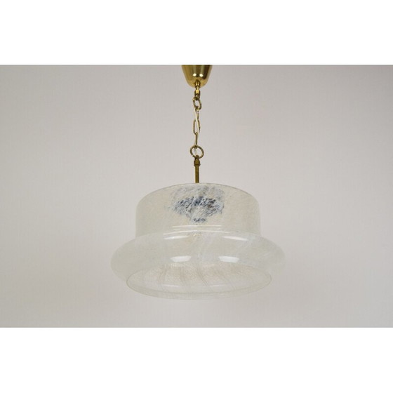 Image 1 of Lampada a sospensione vintage in vetro e ottone di Kamenicky Senov, Cecoslovacchia 1960