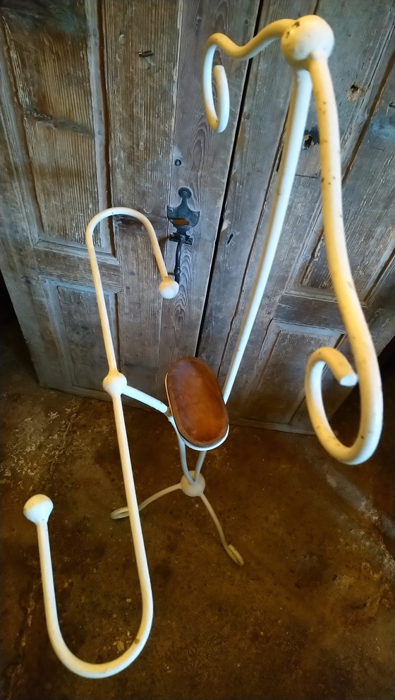 Image 1 of Vintage metal and wood bedroom valet