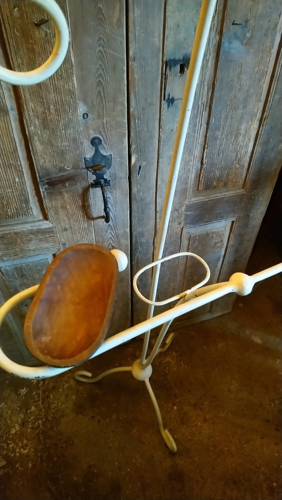 Image 1 of Vintage metal and wood bedroom valet