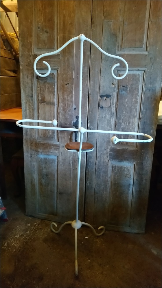 Image 1 of Vintage metal and wood bedroom valet