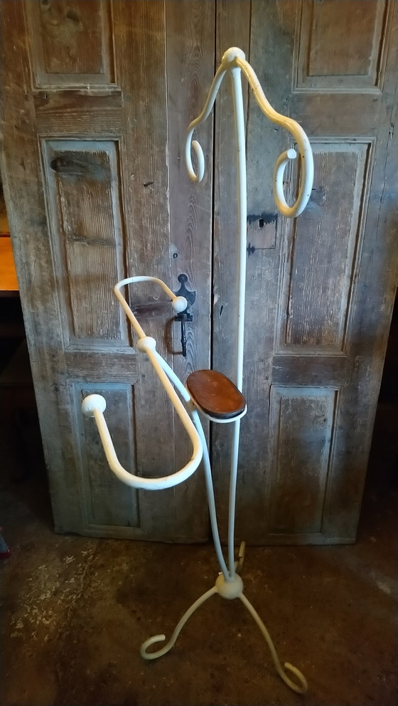 Image 1 of Vintage metal and wood bedroom valet
