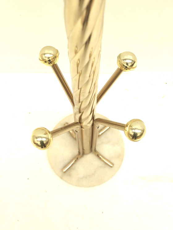 Image 1 of Vintage marble Hollywood Regency coat rack made in the 1970s