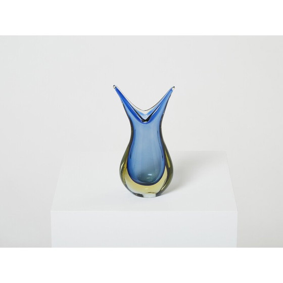 Image 1 of Pair of vintage Sommerso vases in Murano glass, 1970