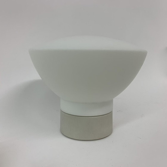 Image 1 of Lampada da soffitto vintage con supporto in ceramica e paralume in vetro di Ifo, Svezia 1970