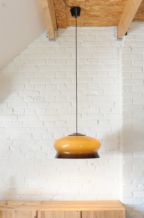 Image 1 of Vintage Brown Plexiglass 70'S Pendant Lamp