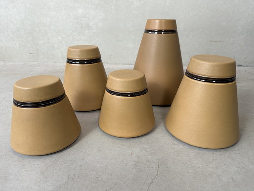 5x ceramic pots / vases Sicart - Italy 1952