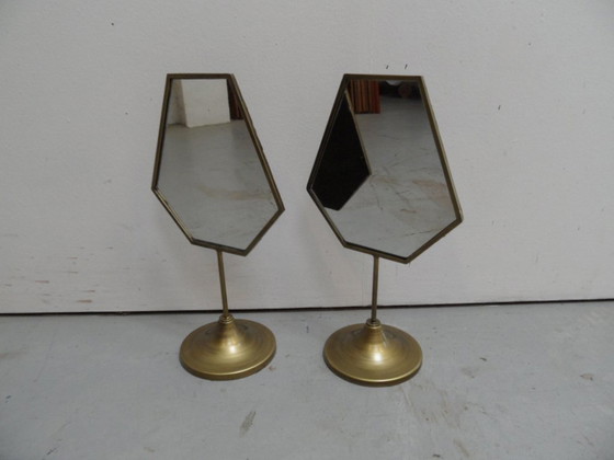 Image 1 of Vintage Set Of 2 Make-Up Mirrors 1960'S