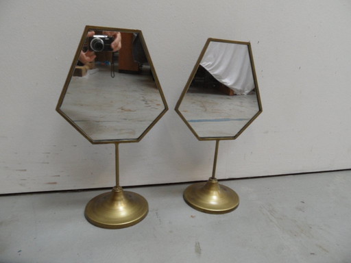 Vintage Set Of 2 Make-Up Mirrors 1960'S