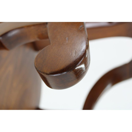 Image 1 of Pair of vintage swivel barber beech armchairs, Czechoslovakia 1920s
