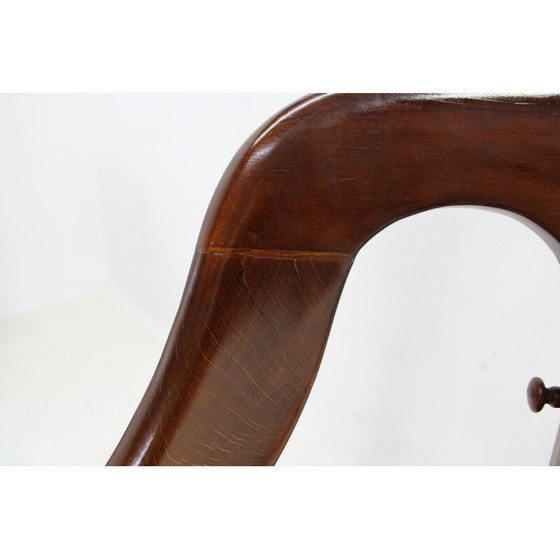 Image 1 of Pair of vintage swivel barber beech armchairs, Czechoslovakia 1920s