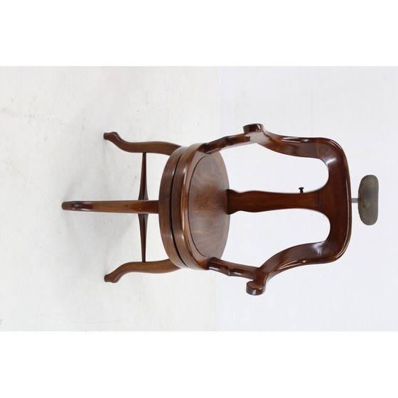Image 1 of Pair of vintage swivel barber beech armchairs, Czechoslovakia 1920s