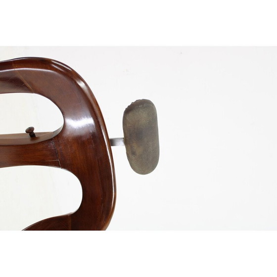 Image 1 of Pair of vintage swivel barber beech armchairs, Czechoslovakia 1920s