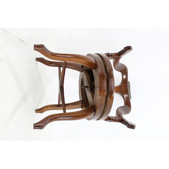 Image 1 of Pair of vintage swivel barber beech armchairs, Czechoslovakia 1920s