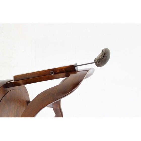 Image 1 of Pair of vintage swivel barber beech armchairs, Czechoslovakia 1920s