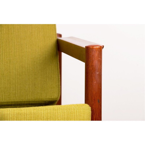 Image 1 of Pair of vintage teak and fabric armchairs by Børge Jensen and Sønner for Bernstorffsminde Møbelfabrik A/S, Denmark 1960