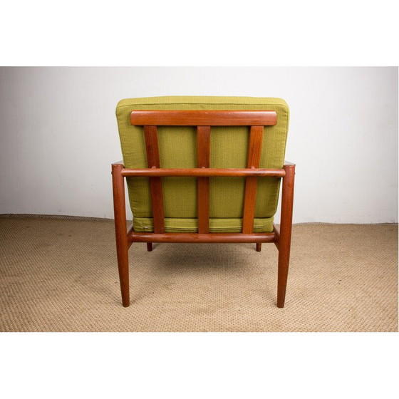 Image 1 of Pair of vintage teak and fabric armchairs by Børge Jensen and Sønner for Bernstorffsminde Møbelfabrik A/S, Denmark 1960