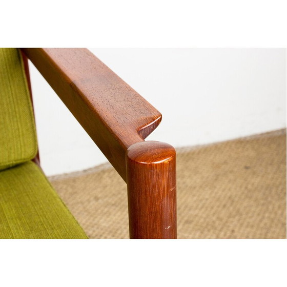 Image 1 of Pair of vintage teak and fabric armchairs by Børge Jensen and Sønner for Bernstorffsminde Møbelfabrik A/S, Denmark 1960