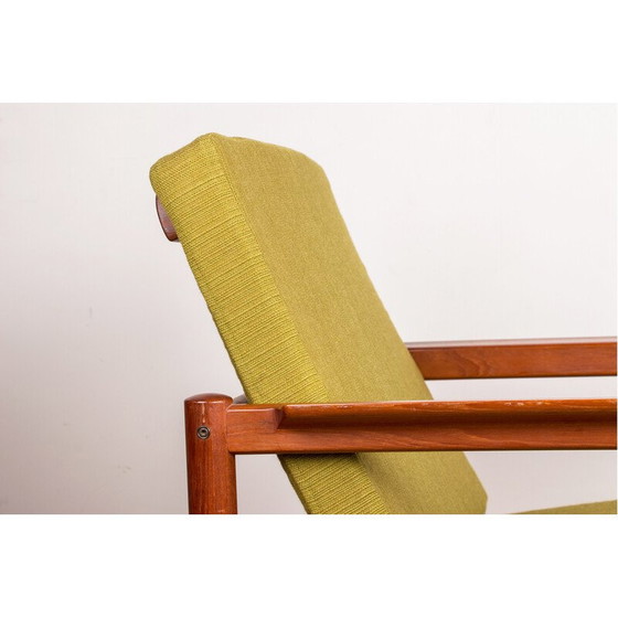 Image 1 of Pair of vintage teak and fabric armchairs by Børge Jensen and Sønner for Bernstorffsminde Møbelfabrik A/S, Denmark 1960