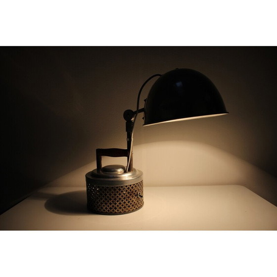 Image 1 of Vintage metal table lamp, Czechoslovakia 1920
