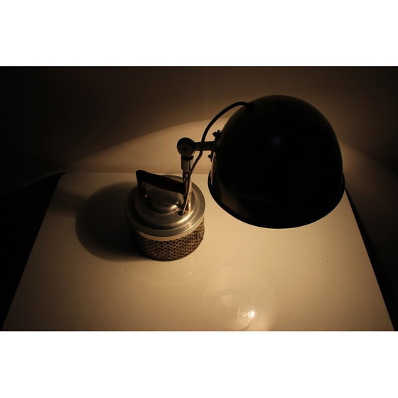 Image 1 of Vintage metal table lamp, Czechoslovakia 1920