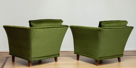 Image 1 of Set of Green Club Armchairs