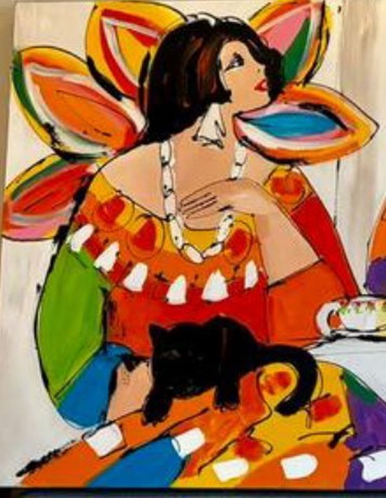 Image 1 of Dipinto unico colorato di Painting Duo Liz (180X80Cm)