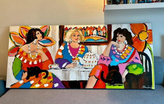 Image 1 of Dipinto unico colorato di Painting Duo Liz (180X80Cm)