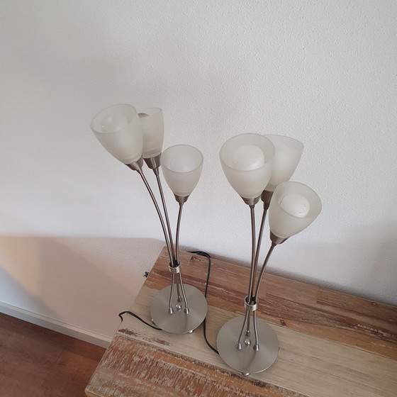 Image 1 of Table lamp - Closet lamp - Vandeheg - Chalice lamp - 3 Chalices - Set