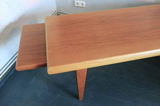 Image 1 of Set Of Teak Coffee Tables And Tray, Johannes Andersen For Trioh, Denmark 1960S