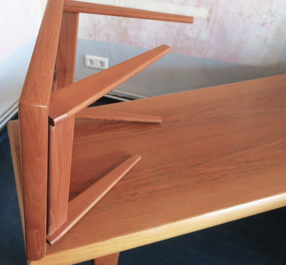 Image 1 of Set Of Teak Coffee Tables And Tray, Johannes Andersen For Trioh, Denmark 1960S