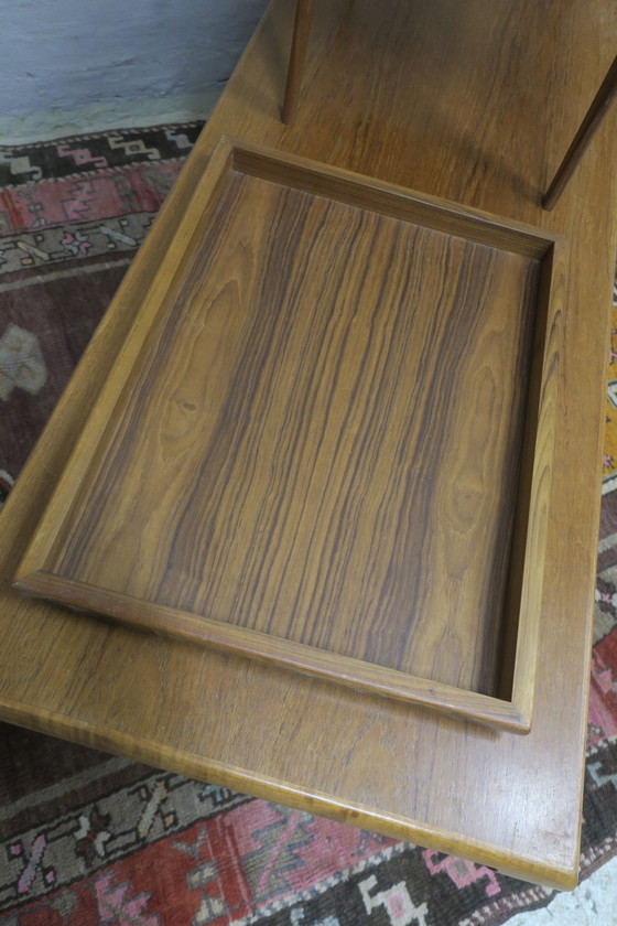 Image 1 of Set Of Teak Coffee Tables And Tray, Johannes Andersen For Trioh, Denmark 1960S