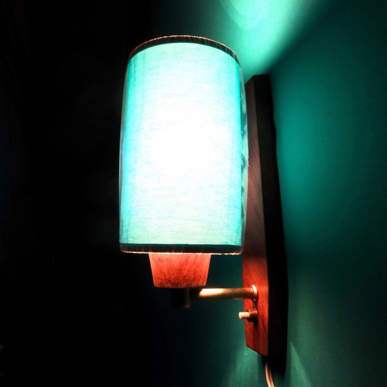 Image 1 of Pair of vintage "Vitrika" rosewood wall lights, Denmark 1960