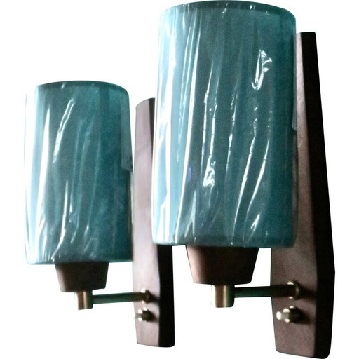 Pair of vintage "Vitrika" rosewood wall lights, Denmark 1960