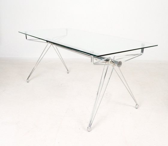 Image 1 of  Italian glass desk/conference table from the 1980s