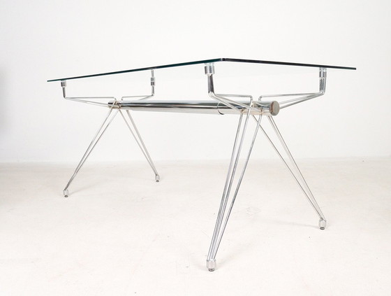 Image 1 of  Italian glass desk/conference table from the 1980s