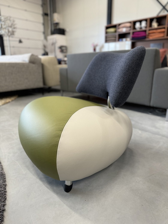 Image 1 of Fauteuil Leolux Pallone Green Dawn & Monza fabric blue