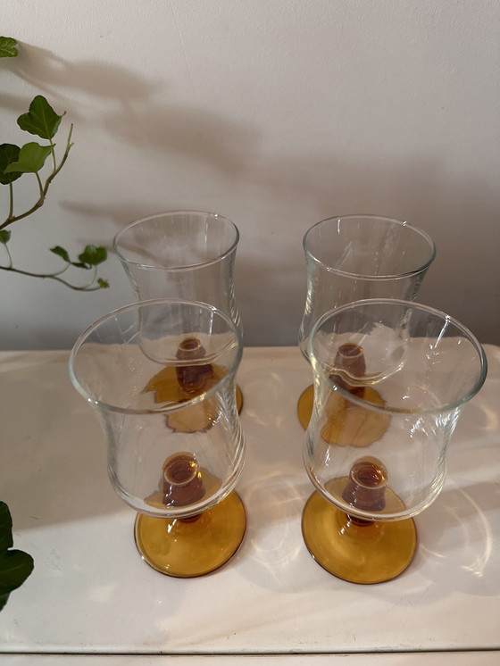 Image 1 of Amber 70s Wine Glasses