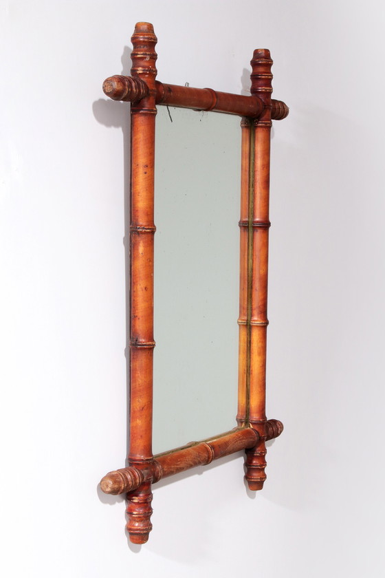 Image 1 of Large French Bamboo Mirror