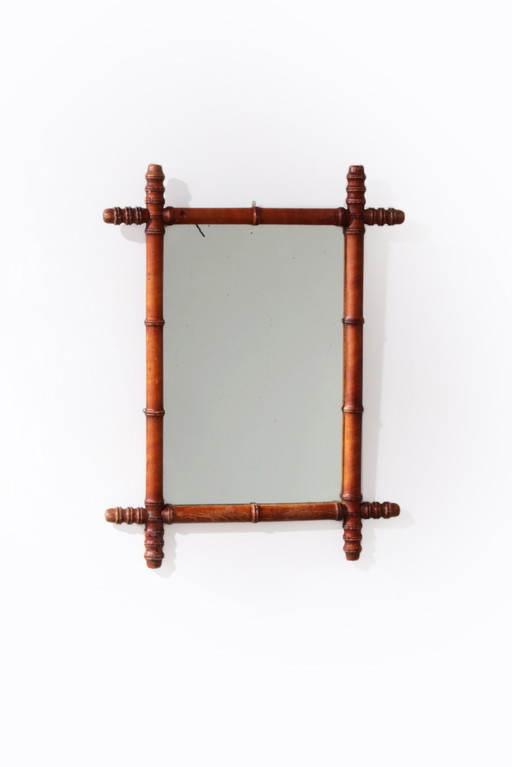 Large French Bamboo Mirror