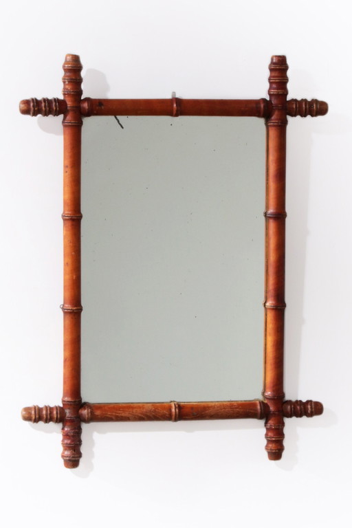 Large French Bamboo Mirror