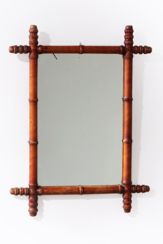 Image 1 of Large French Bamboo Mirror