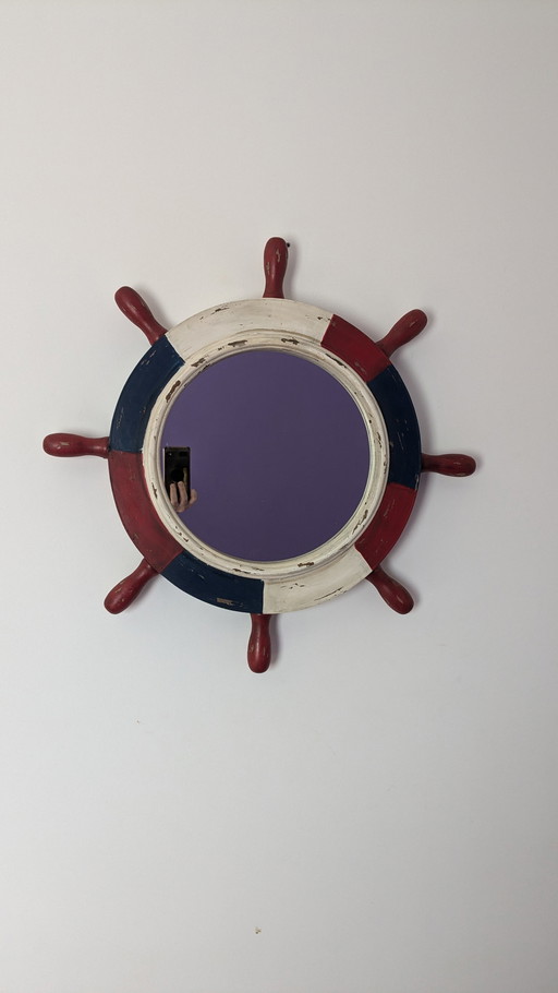 Vintage Boat Rudder Wall Mirror
