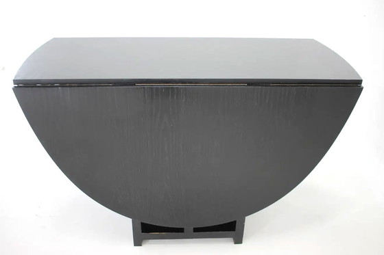 Image 1 of Ds1 Oval Folding Table - 6 Ds3 Black Chairs - Charles Rennie Mackintosh - Cassina - 1980