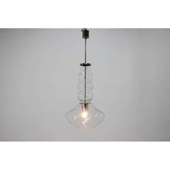 Image 1 of Pair of vintage handmade glass hangers, Czechoslovakia 1960