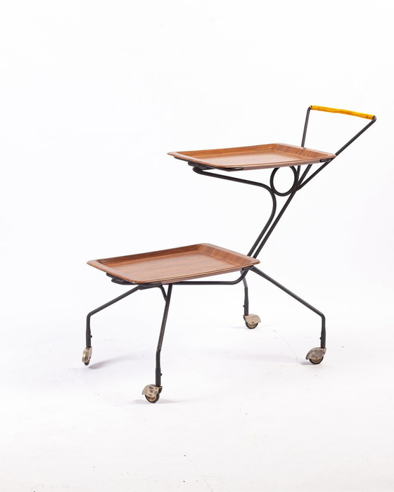 Image 1 of German Pagwood & Metal Bar carts , 1950s