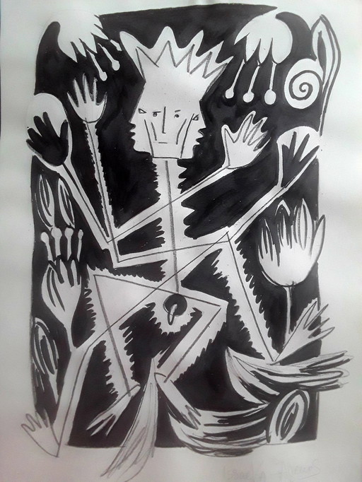 Title/King Drawing On Paper Artist Issaeva-Agenos Véronika