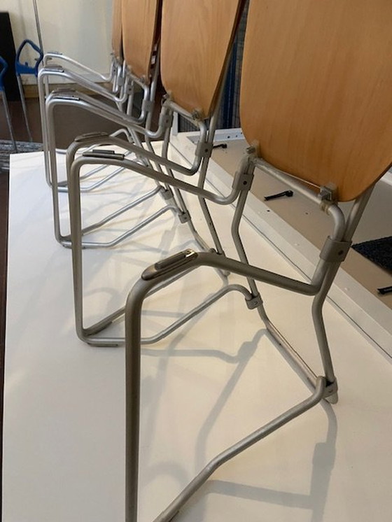 Image 1 of 4x Aluflex Horizontal Stacking Chairs