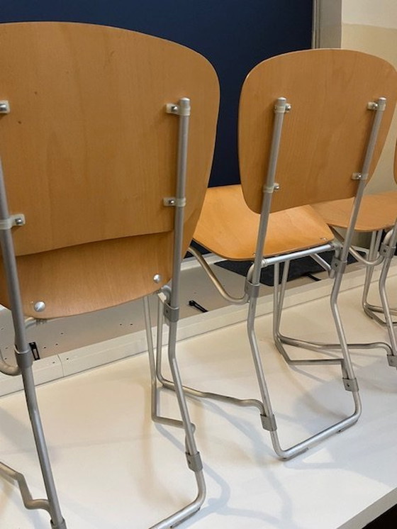 Image 1 of 4x Aluflex Horizontal Stacking Chairs